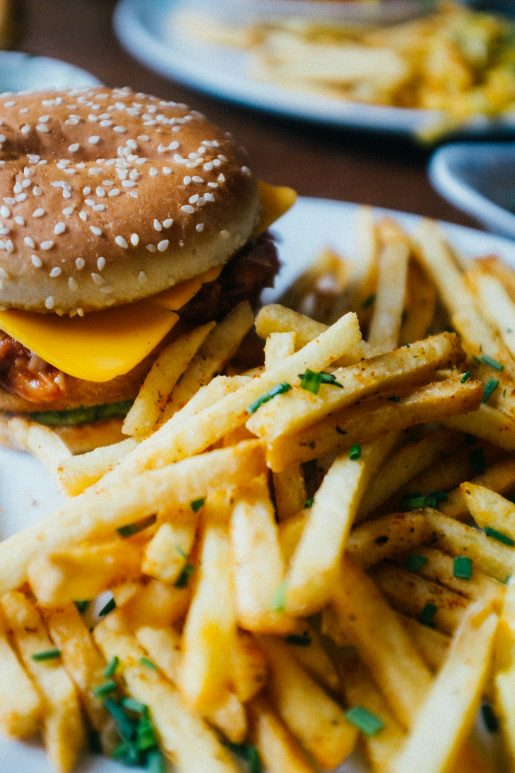 Fotografia ilustrativa de hambúrguer e fritas